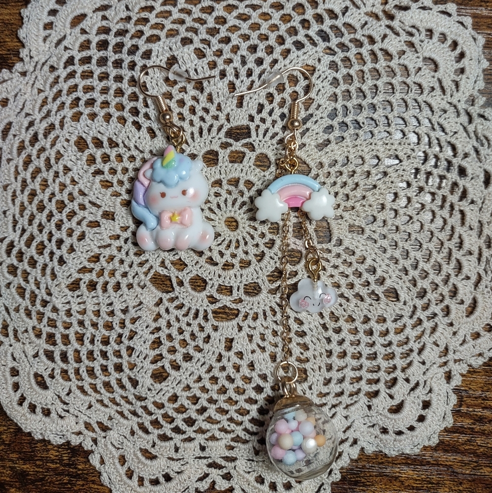 Adorable Pastel Unicorn Themed Earrings